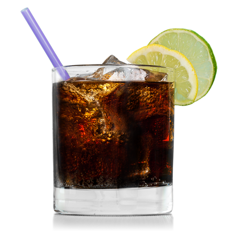 Glass of Alcohol Drink with Cola